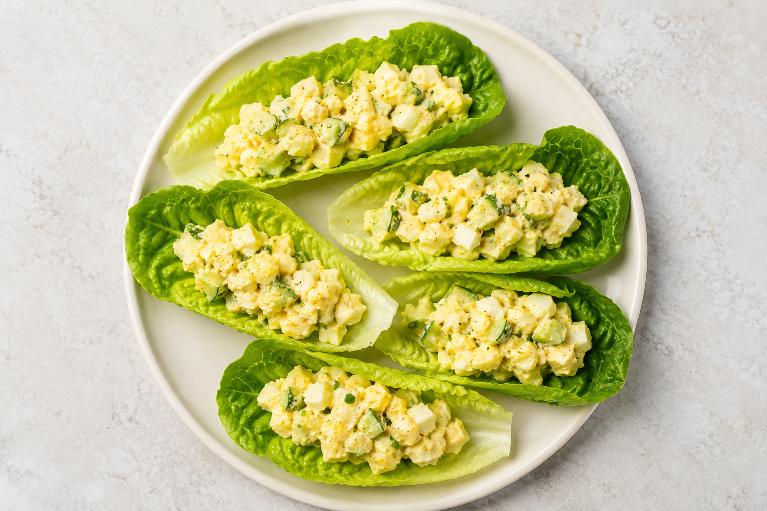 Creamy Egg Salad Lettuce Wraps