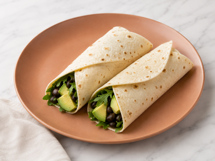Black Bean Avocado Wraps with Arugula