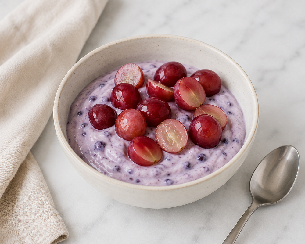 Blueberry Yogurt with Red Grapes