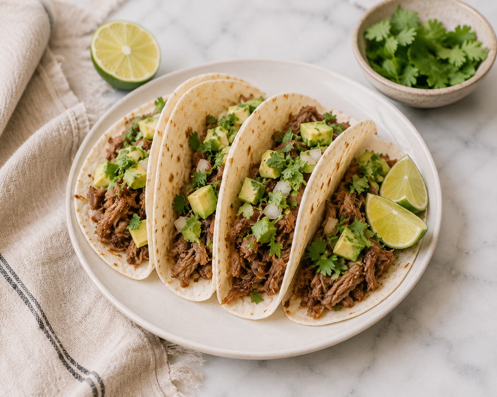 Carnitas Street Tacos with Avocado & Cilantro